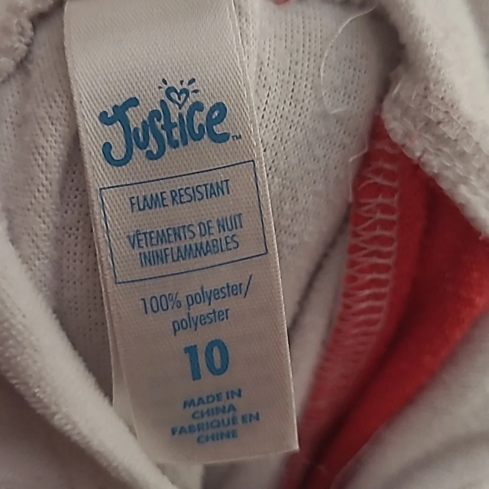 Justice Girls 10 matching set Holiday pajama pants & top unicorn Christmas Set